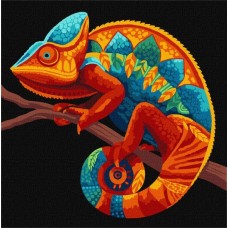 Картина за номерами - Темний хамелеон 30х30 см.