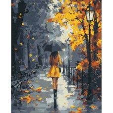 Картина по номерам - Под осенним ливнем 40х50