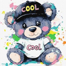 Картина за номерами - Крутий ведмедик 40х40 см.