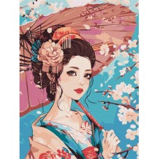 Картина за номерами - Японська красуня 30х40 см.