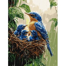 Картина по номерам – Весенний дождь 30х40 см.