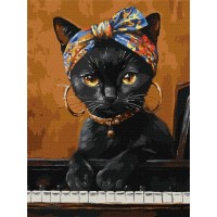 Картина по номерам - Необычная кошка 30х40 см.