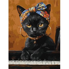Картина по номерам - Необычная кошка 30х40 см.