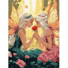 Картина за номерами - Феї серед квітів 30х40 см.
