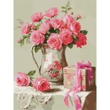Картина по номерам – Розовый подарок 30х40 см.