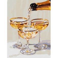 Картина по номерам - Мгновение для трех с красками металлик 30х40 см.