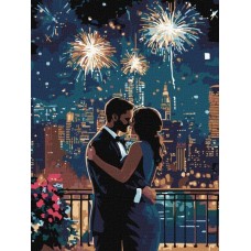 Картина по номерам - Мгновение любви с красками металлик extra 30х40 см.