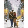 Алмазная мозаика без подрамника - "Семейная прогулка" с голограммными стразами (AB) ©art_selena_ua, 30х40см (Ideyka)