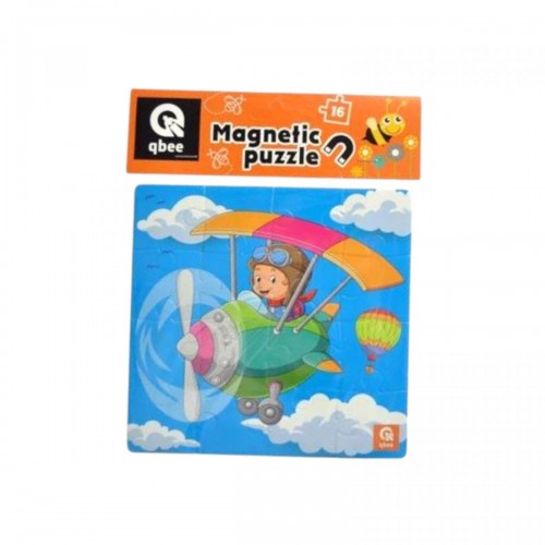 Пазлы фомовые магнитные - 16 элм "Юный пилот" (qbee)