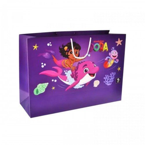 Пакет бумажный XL "Дора путешественница" р.50x35x17 см (qbee)