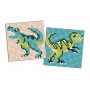 Алмазная мозаика на стикере - "Юрский период. Динозавр 4", набор из 2 сюжетов, 9х9см (Ideyka)