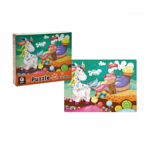 Пазлы – 70 элм. "Единорог и сладости" (qbee)