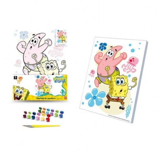 Картина по номерах 30х40 см "Губка Боб: Час танцювати!" (qbee)