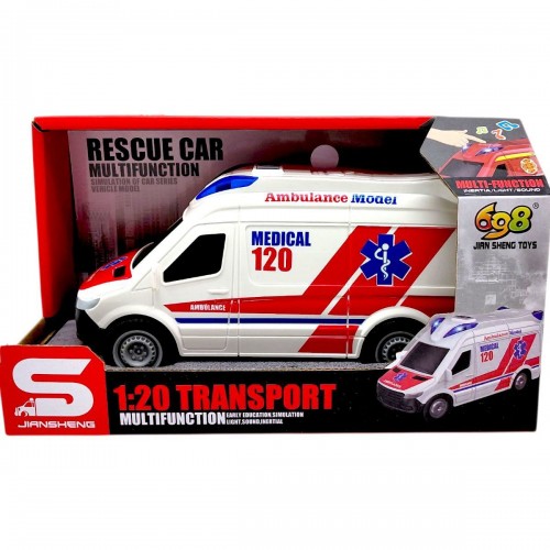 Машина інерційна "Швидка допомога" (озвучена, зі світлом, в коробці р.24x11,2x12,2 см) (YG Toys)