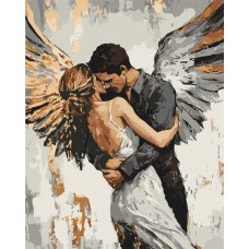 Картина по номерам - Объятия ангела с красками металлик 40х50 см.