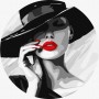 Картина по номерам – Дама в шляпе 26х26 см. (Ideyka)
