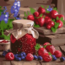 Картина по номерам – Малиновое варенье 40х40 см.