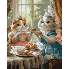 Картина по номерам - Вечеринка кошачьих леди 40х50 см.