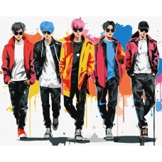 Картина по номерам – музыкальная группа 40х50 см.