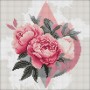 Алмазная мозаика - Геометрические фигуры с пионами ©art_selena_ua, 30х30см (Ideyka)