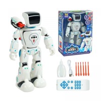 Робот на радіокеруванні, ОЗВУЧУВАННЯ УКРАЇНСЬКОЮ МОВОЮ, лед-підсвіч., сенсорні датчики, рух, стріляє стрілами, в коробці