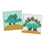 Алмазная мозаика на стикере - "Юрский период. Динозавр 3", набор из 2 сюжетов, 9х9см (Ideyka)