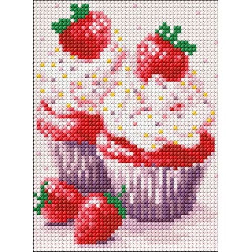 Алмазна мозаїка без підрамника - "Апетитний десерт" ©Mariia Davydova, 15х20см (Ideyka)