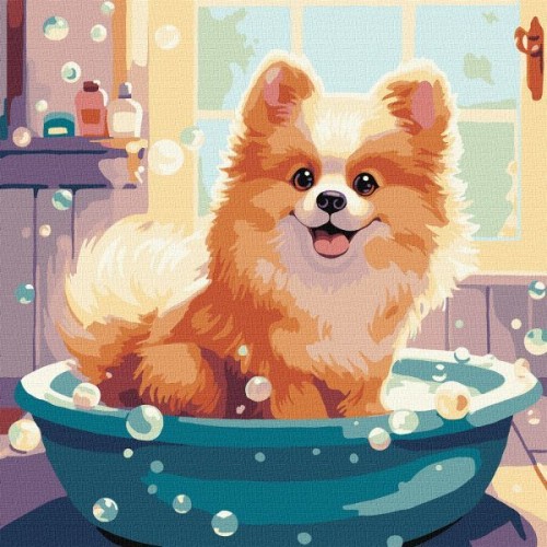 Картина за номерами - "Маленький пухнастик" ©art_selena_ua, 40х40см (Ideyka)