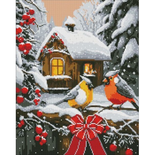 Алмазна мозаїка - "Снігова казка" з голограмними стразами (AB) ©art_selena_ua, 40х50см (Ideyka)