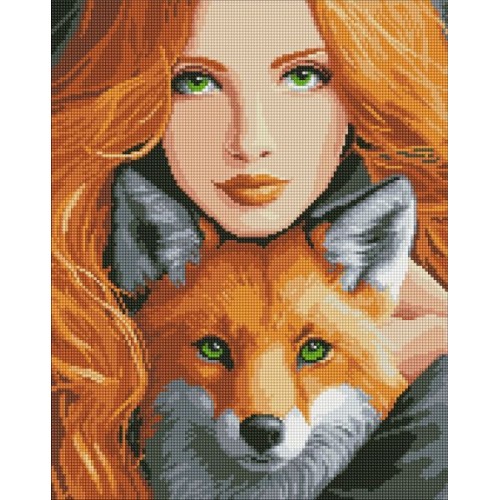 Алмазна мозаїка - "Вогняна лисиця" ©art_selena_ua, 40х50см (Ideyka)