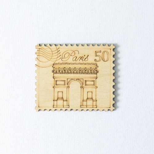 Декоративный элемент "Фигурка из фанеры на магните. Марка Париж 3" (Ideyka)
