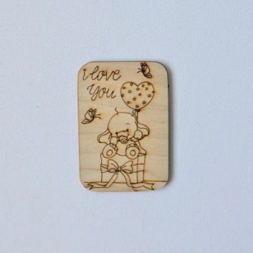 Декоративний елемент "Фігурка з фанери на магніті. LOVE #20" (Ideyka)