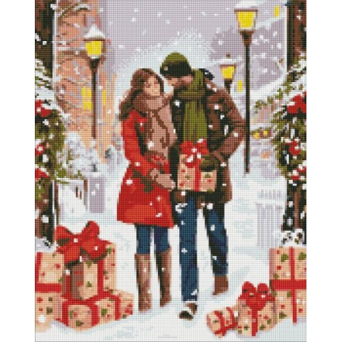 Алмазна мозаїка - "Обмін подарунками" з голограмними стразами (AB) ©art_selena_ua, 40х50см (Ideyka)