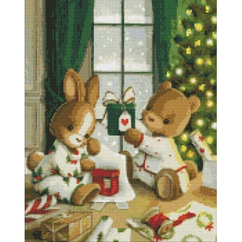 Алмазна мозаїка - "Подарунки для близьких" з голограмними стразами (AB) ©tanya_bonya, 40х50см (Ideyka)