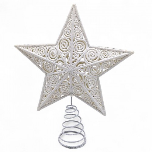 Верхушка для елки "Звезда", белая 23 см (MiC)