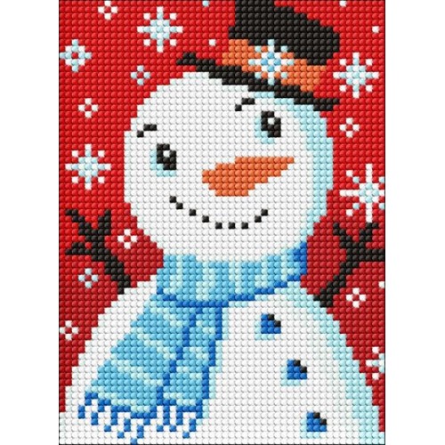 Алмазна мозаїка без підрамника - "Містер Сніговик" ©Mariia Davydova, 15х20см (Ideyka)