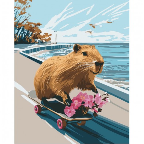 Картина по номерам "Капібара-фрістайл" 40х50 см (art craft)