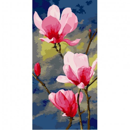 Картина по номерах "Рожева магнолія" 40х80 см (art craft)