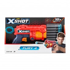Быстрострельный бластер X-Shot Red EXCEL FURY 4, (16 патронов)