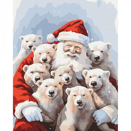 Картина по номерам "Друзья Санты" ★★★ (Brushme)