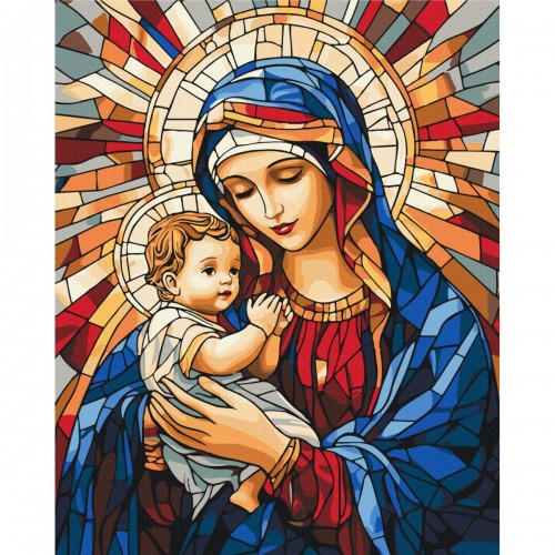 Картина по номерам "Матерь Божья с Младенцем" 40x50 см. (Brushme)