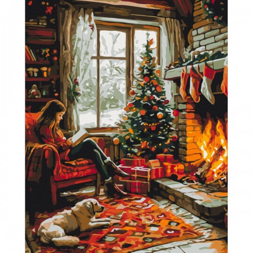 Картина по номерам "Затишок зимового вечора" 40x50 см. (Brushme)