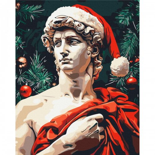 Картина по номерам "Давид в новогоднем настроении" 40x50 см. (Brushme)