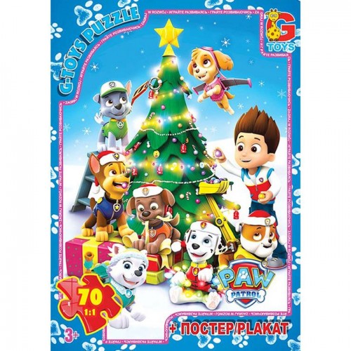 Пазлы "Щенячий патруль" + постер, 70 элем. (Gtoys)