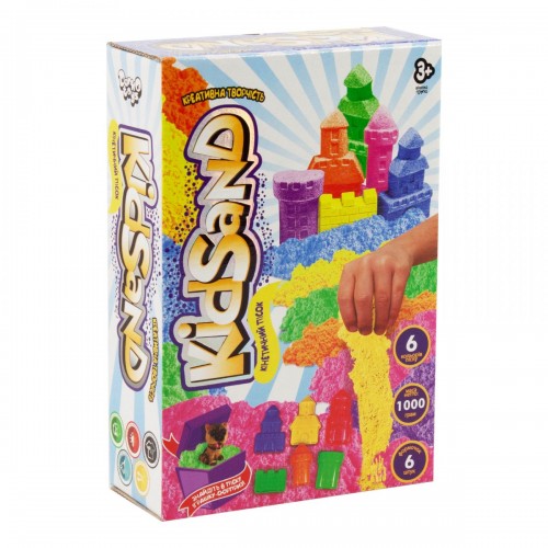 Кінетичний пісок "KidSand" з формочками, 1000 г (укр) (Dankotoys)