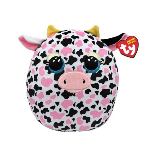 Дитяча іграшка м’яконабивна TY Squish-A-Boos Рожева корівка “MILKSHAKE” 40 см (TY)