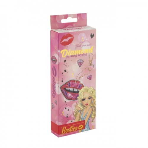 Брелок з діамантовим розписом "Поцілунок" (Besties)