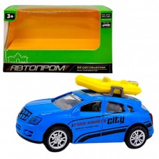 МАШИНА АВТОПРОМ С БОГАЖНИКОМ НА КРЫШЕ (металлическая) ГОЛУБАЯ