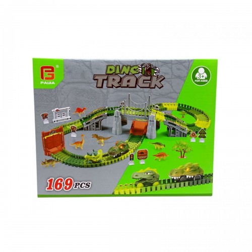 Трек динозавр з машинками(2шт.)батар.світ.кор.25,2*9,5*19,5 см. (PAIJIA)