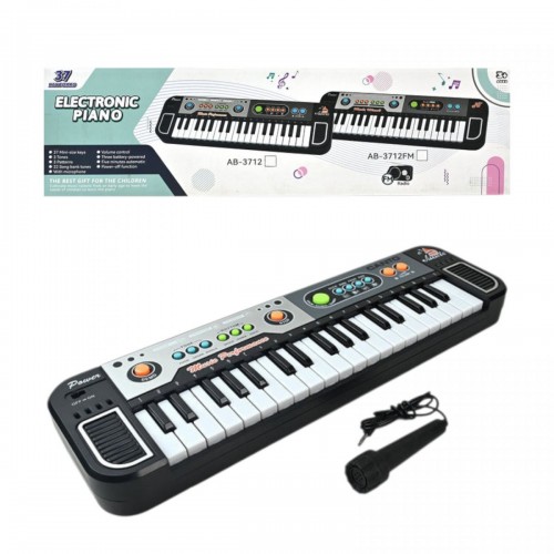 Синтезатор пианино, звуки, радио, регулировка громкости, микрофон, в коробке (HESEN TOYS)